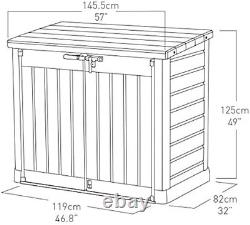 Store-It-Out XL Outdoor Resin Horizontal Storage Shed, Black