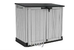 Store-it-out Prime Outdoor Resin Horizontal Storage Shed By Keter in grey Open