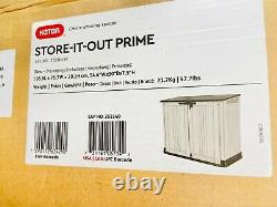 Store-it-out Prime Outdoor Resin Horizontal Storage Shed By Keter in grey Open