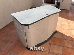 Sturdy All Weather Rubbermaid Horizontal DECK BOX / STORAGE SHED With Floor