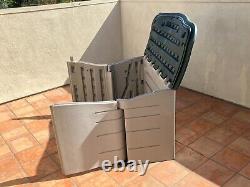 Sturdy All Weather Rubbermaid Horizontal DECK BOX / STORAGE SHED With Floor