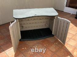 Sturdy All Weather Rubbermaid Horizontal DECK BOX / STORAGE SHED With Floor