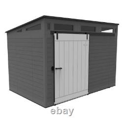 Suncast 10 ft. X 7 ft. Resin Horizontal Barn Storage Shed with Floor Kit