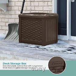 Suncast 22 Gallon Small Resin Storage Seat, Shed ft Outdoor Horizontal Vertical