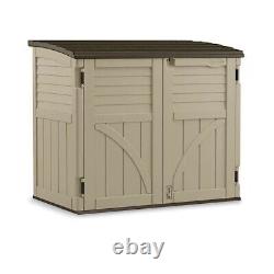Suncast 2.7 x 4.41 ft. Resin Horizontal Storage Shed, Sand Brown
