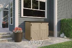 Suncast 2.7 x 4.41 ft. Resin Horizontal Storage Shed, Sand Brown