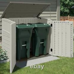 Suncast 34 CU Durable Resin Horizontal Storage Shed with Reinforced Floor (2 Pack)