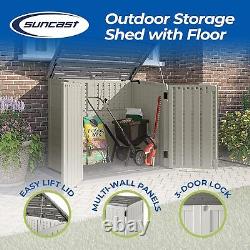 Suncast 34 Cu Ft Capacity Horizontal Outdoor Storage Shed No Size, Vanilla