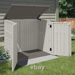 Suncast 34 Cu Ft Capacity Horizontal Outdoor Storage Shed for Garbage Cans