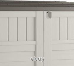 Suncast 34 Cu Ft Capacity Horizontal Outdoor Storage Shed for Garbage Cans