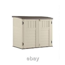 Suncast 34 Cu Ft Capacity Horizontal Outdoor Storage Shed for Garbage Cans, G