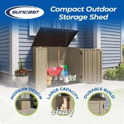 Suncast 34 Cu. Ft. Horizontal Shed for Outdoor Storage with Locking System, San