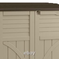 Suncast 34 Cu. Ft. Horizontal Shed for Outdoor Storage with Locking System, San