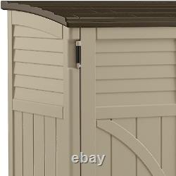 Suncast 34 Cubic Feet Durable All Weather Lockable Horizontal Plastic Compact St