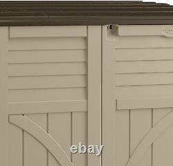 Suncast 34 Cubic Feet Durable All Weather Lockable Horizontal Plastic Compact St