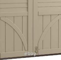 Suncast 34 Cubic Feet Durable All Weather Lockable Horizontal Plastic Compact St