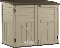 Suncast 34 Cubic Feet Durable All Weather Lockable Horizontal Plastic Compact St