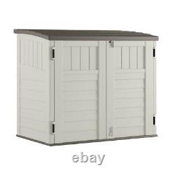 Suncast 34 Cubic Feet Horizontal Backyard Storage Stow Away Shed, Ivory (4 Pack)