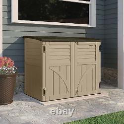 Suncast 34 Cubic Feet Horizontal Compact Outdoor Storage Shed, Sand