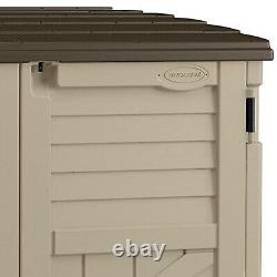 Suncast 34 Cubic Feet Horizontal Compact Outdoor Storage Shed, Sand
