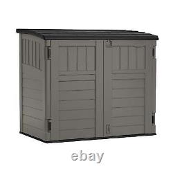 Suncast 34 Cubic Feet Horizontal Compact Outdoor Storage Shed Stoney Gray