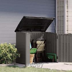 Suncast 34 Cubic Feet Horizontal Compact Outdoor Storage Shed Stoney Gray