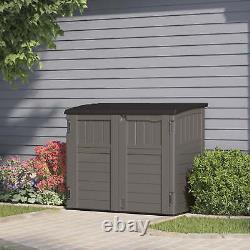 Suncast 34 Cubic Feet Horizontal Compact Outdoor Storage Shed Stoney Gray