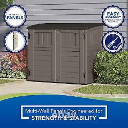 Suncast 34 Cubic Feet Horizontal Compact Outdoor Storage Shed Stoney Gray