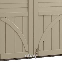 Suncast 34 Cubic Feet Horizontal Compact Storage Shed for Outdoor Spaces, Sand