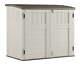 Suncast 34 Cubic Ft. Horizontal Outdoor Resin Storage Shed, Vanilla