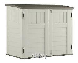 Suncast 34 cu. Ft. Horizontal Outdoor Backyard Storage Shed, Vanilla