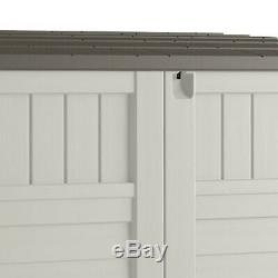 Suncast 34 cu. Ft. Horizontal Outdoor Backyard Storage Shed, Vanilla