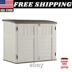 Suncast 34 cu. Ft. Horizontal Outdoor Backyard Storage Shed, Vanilla Off-White