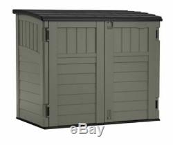 Suncast 34 cu. Ft. Horizontal Resin Storage Shed for Backyard and Patio Stoney