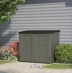 Suncast 34 cu. Ft. Horizontal Resin Storage Shed for Backyard and Patio Stoney