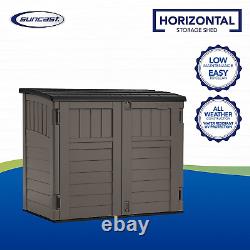 Suncast 4' X 2' Horizontal Storage Shed Natural Wood-Like Outdoor Storage for