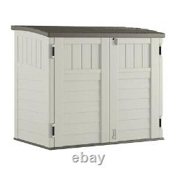 Suncast 4 ft. 5 in. W x 2 ft. 9. Horizontal Outdoor Resin Storage Shed, Vanilla