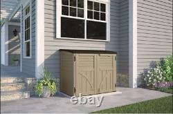 Suncast 4 ft. 5 in. W x 2 ft. 9. Horizontal Outdoor Resin Storage Shed, Vanilla