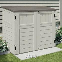 Suncast 4 gt. 5 in. W x 2 ft. 9 i Horizontal Resin Outdoor Storage Shed with Floor