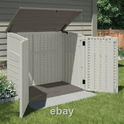 Suncast 4 gt. 5 in. W x 2 ft. 9 i Horizontal Resin Outdoor Storage Shed with Floor