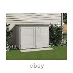 Suncast 5.9 ft. X 3.7 ft Horizontal Stow-Away Storage Shed Natural Wood-lik