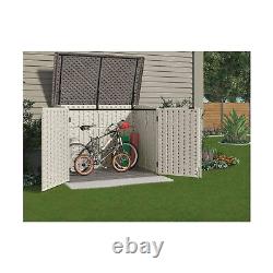Suncast 5.9 ft. X 3.7 ft Horizontal Stow-Away Storage Shed Natural Wood-lik