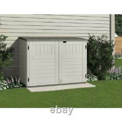 Suncast 5 ft. 11 in. W x 3 ft. 8 in. D Stow Away Resin Horizontal Shed, Vanilla