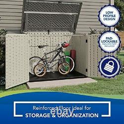 Suncast 5' x 3' Horizontal Stow-Away Storage Shed Natural Wood-like Outdoor