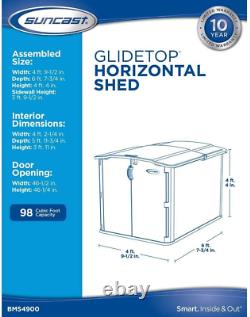 Suncast Bms4900 98 Cu. Ft. Glidetop Horizontal Storage Shed Brown