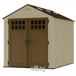 Suncast EverettA Storage Shed for Backyard, Vanilla, 6'x8', 306 cu. Ft