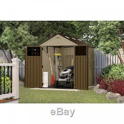 Suncast EverettA Storage Shed for Backyard, Vanilla, 6'x8', 306 cu. Ft