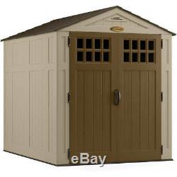 Suncast EverettA Storage Shed for Backyard, Vanilla, 6'x8', 306 cu. Ft