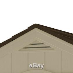 Suncast EverettA Storage Shed for Backyard, Vanilla, 6'x8', 306 cu. Ft