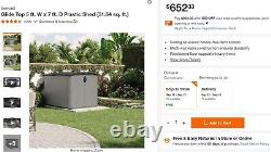 Suncast Glide Top low profile storage shed with floor Resin